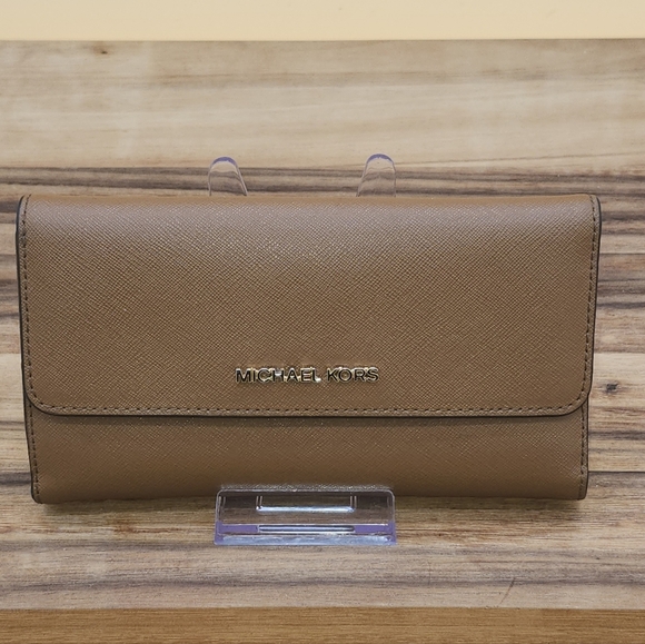 Michael Kors Brown Wallet with Gold Finishes, Like New Condition - Picture 1 of 4